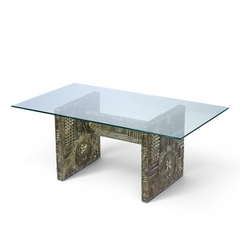 Adrian Pearsall Adrian Pearsall Craft Associates Mid Century Brutalist Glass Top Dining Table - 4691569
