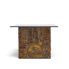 Adrian Pearsall Adrian Pearsall Craft Associates Mid Century Brutalist Glass Top Dining Table - 4794992