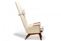 Adrian Pearsall Adrian Pearsall Ivory White High Back Arm Chair with Black Piping Model 1865 C - 2450857