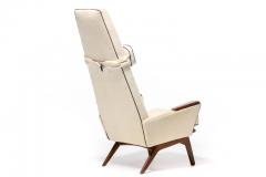 Adrian Pearsall Adrian Pearsall Ivory White High Back Arm Chair with Black Piping Model 1865 C - 2450858