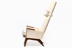 Adrian Pearsall Adrian Pearsall Ivory White High Back Arm Chair with Black Piping Model 1865 C - 2450864