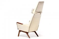 Adrian Pearsall Adrian Pearsall Ivory White High Back Arm Chair with Black Piping Model 1865 C - 2450866