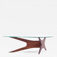 Adrian Pearsall Adrian Pearsall Mid Century Jacks Walnut and Glass Biomorphic Coffee Table - 3688905