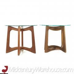 Adrian Pearsall Adrian Pearsall Mid Century Walnut and Glass Side Tables Pair - 3693199