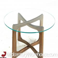 Adrian Pearsall Adrian Pearsall Mid Century Walnut and Glass Side Tables Pair - 3693201