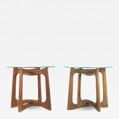 Adrian Pearsall Adrian Pearsall Mid Century Walnut and Glass Side Tables Pair - 3734308