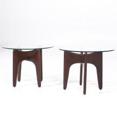 Adrian Pearsall Adrian Pearsall Mid Century Walnut and Glass Side Tables Pair - 3836585