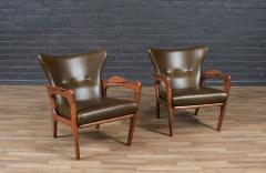 Adrian Pearsall Adrian Pearsall Model 2291 C Leather Wingback Chairs for Craft Associates - 4250257