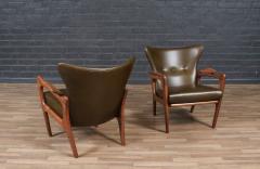 Adrian Pearsall Adrian Pearsall Model 2291 C Leather Wingback Chairs for Craft Associates - 4250258