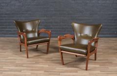 Adrian Pearsall Adrian Pearsall Model 2291 C Leather Wingback Chairs for Craft Associates - 4250261