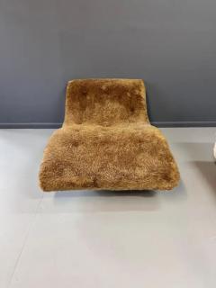Adrian Pearsall Adrian Pearsall Style 1970s Wave Lounge Chair in a Fun Faux Fur Mid Century - 3523423