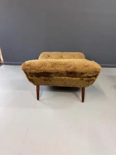 Adrian Pearsall Adrian Pearsall Style 1970s Wave Lounge Chair in a Fun Faux Fur Mid Century - 3523451