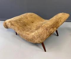 Adrian Pearsall Adrian Pearsall Style 1970s Wave Lounge Chair in a Fun Faux Fur Mid Century - 3523452