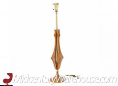Adrian Pearsall Adrian Pearsall Style Mid Century Walnut and Brass Table Lamp - 3695383