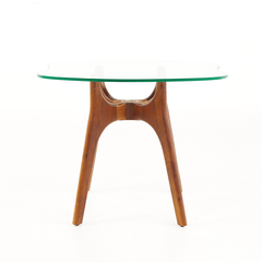 Adrian Pearsall Adrian Pearsall Style Mid Century Walnut and Glass Stingray End Tables Pair - 4747537