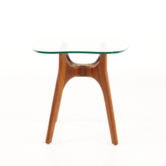 Adrian Pearsall Adrian Pearsall Style Mid Century Walnut and Glass Stingray End Tables Pair - 4747538