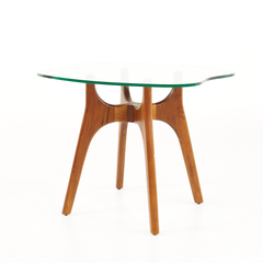 Adrian Pearsall Adrian Pearsall Style Mid Century Walnut and Glass Stingray End Tables Pair - 4747539