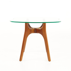 Adrian Pearsall Adrian Pearsall Style Mid Century Walnut and Glass Stingray End Tables Pair - 4747540