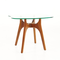 Adrian Pearsall Adrian Pearsall Style Mid Century Walnut and Glass Stingray End Tables Pair - 4747543