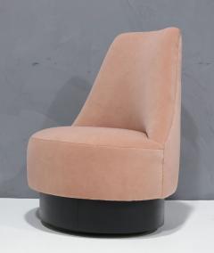 Adrian Pearsall Adrian Pearsall Style Swivel Chair in Blush Mohair - 3092040