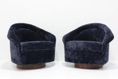 Adrian Pearsall Adrian Pearsall Swivel Lounge Chairs in Holly Hunt Navy Velvet - 3120077
