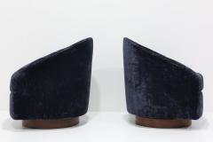 Adrian Pearsall Adrian Pearsall Swivel Lounge Chairs in Holly Hunt Navy Velvet - 3120084