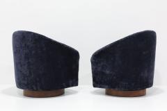 Adrian Pearsall Adrian Pearsall Swivel Lounge Chairs in Holly Hunt Navy Velvet - 3120087