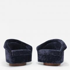 Adrian Pearsall Adrian Pearsall Swivel Lounge Chairs in Holly Hunt Navy Velvet - 3123125