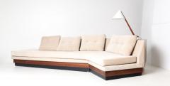 Adrian Pearsall Adrian Pearsall Walnut Platform Sectional Sofa with Integrated Corner Table - 4687375