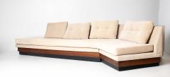 Adrian Pearsall Adrian Pearsall Walnut Platform Sectional Sofa with Integrated Corner Table - 4687376