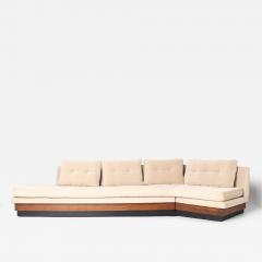 Adrian Pearsall Adrian Pearsall Walnut Platform Sectional Sofa with Integrated Corner Table - 4688692