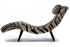 Adrian Pearsall Adrian Pearsall Wave Chaise in Zebra Print Cowhide Upholstery - 2616476