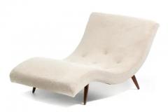 Adrian Pearsall Adrian Pearsall Wave Lounge in Plush Faux Vanilla Bean Shearling on Walnut Legs - 3975198