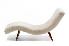 Adrian Pearsall Adrian Pearsall Wave Lounge in Plush Faux Vanilla Bean Shearling on Walnut Legs - 3975200