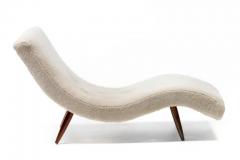 Adrian Pearsall Adrian Pearsall Wave Lounge in Plush Faux Vanilla Bean Shearling on Walnut Legs - 3975204