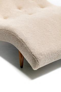 Adrian Pearsall Adrian Pearsall Wave Lounge in Plush Faux Vanilla Bean Shearling on Walnut Legs - 3975207