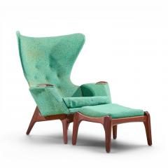 Adrian Pearsall Adrian Pearsall for Craft Assoc 2231 Walnut Lounge Chairs Pair with Ottomans - 4575531