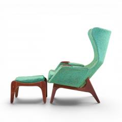 Adrian Pearsall Adrian Pearsall for Craft Assoc 2231 Walnut Lounge Chairs Pair with Ottomans - 4575536