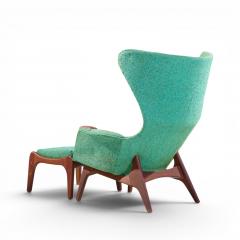 Adrian Pearsall Adrian Pearsall for Craft Assoc 2231 Walnut Lounge Chairs Pair with Ottomans - 4575538