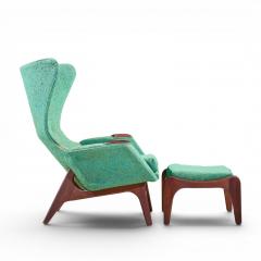 Adrian Pearsall Adrian Pearsall for Craft Assoc 2231 Walnut Lounge Chairs Pair with Ottomans - 4575541