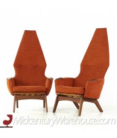 Adrian Pearsall Adrian Pearsall for Craft Associates 2056 C High Back Lounge Chairs Pair - 3047744