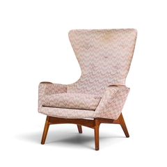 Adrian Pearsall Adrian Pearsall for Craft Associates 2231 C Walnut Wingback Lounge Chairs Pair - 4810469
