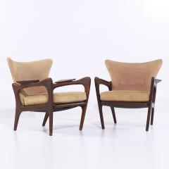 Adrian Pearsall Adrian Pearsall for Craft Associates 2291 C MCM Walnut Lounge Chair Pair - 4044937