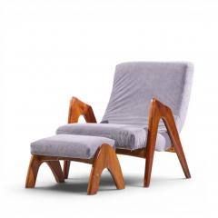 Adrian Pearsall Adrian Pearsall for Craft Associates 705 CW Walnut Lounge Chair with Ottoman - 4572539
