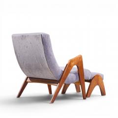 Adrian Pearsall Adrian Pearsall for Craft Associates 705 CW Walnut Lounge Chair with Ottoman - 4572541