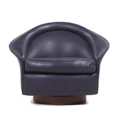 Adrian Pearsall Adrian Pearsall for Craft Associates Mid Century Walnut Base Swivel Lounge Chair - 4022937