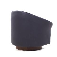 Adrian Pearsall Adrian Pearsall for Craft Associates Mid Century Walnut Base Swivel Lounge Chair - 4022941