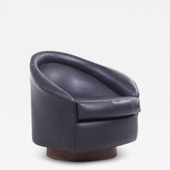 Adrian Pearsall Adrian Pearsall for Craft Associates Mid Century Walnut Base Swivel Lounge Chair - 4023453