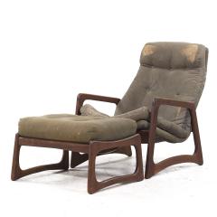 Adrian Pearsall Adrian Pearsall for Craft Associates Mid Century Walnut Chair and Ottoman - 3829418