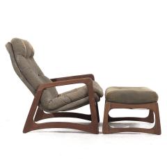 Adrian Pearsall Adrian Pearsall for Craft Associates Mid Century Walnut Chair and Ottoman - 3829421